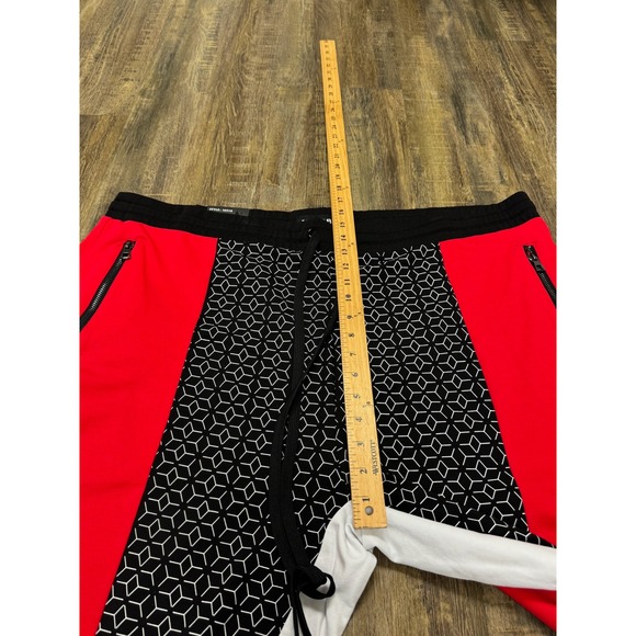 Makobi Mens Red Colorblock Geometric Tracksuit Set 2 Piece Shirt Pants 4XB NWT - Picture 10 of 16